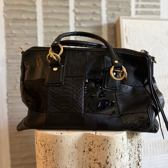 Coach Ed Hampton Ltd Edition Black Patchwork Satchel - Picture 3 of 7